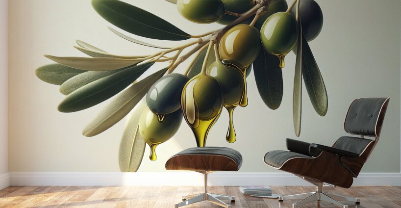 Olive oil on branch food 7 Wall Murals
