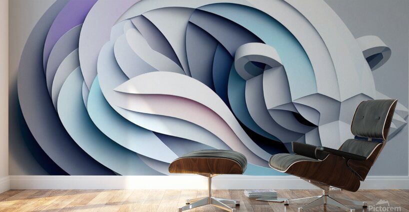 Sleeping Polar Bear Paper Art Wall Murals