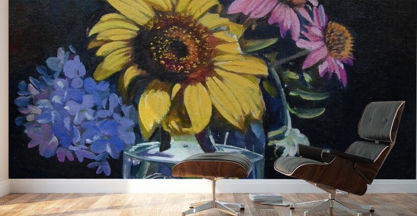 Square Foot  Painting Summer Bouquet Wall Murals