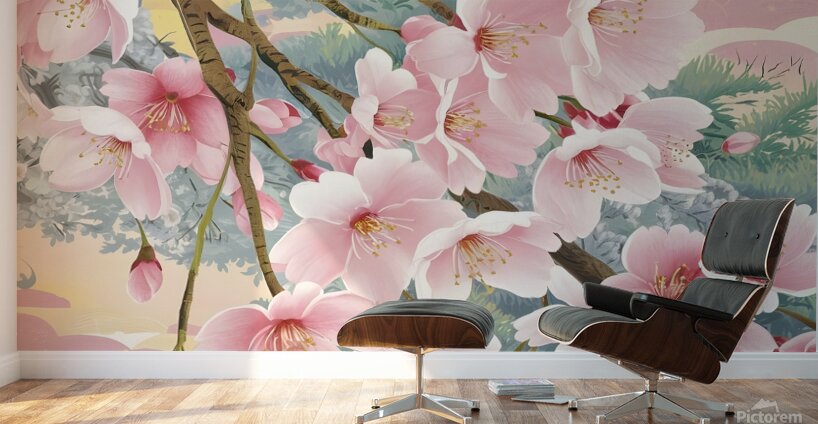 white blossoms in full bloom Wall Murals