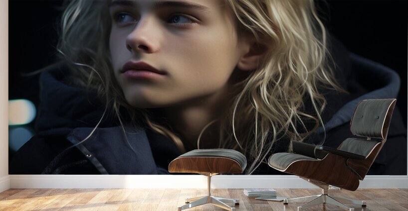 A close up portrait of a very attractive 18 yea e Wall Murals