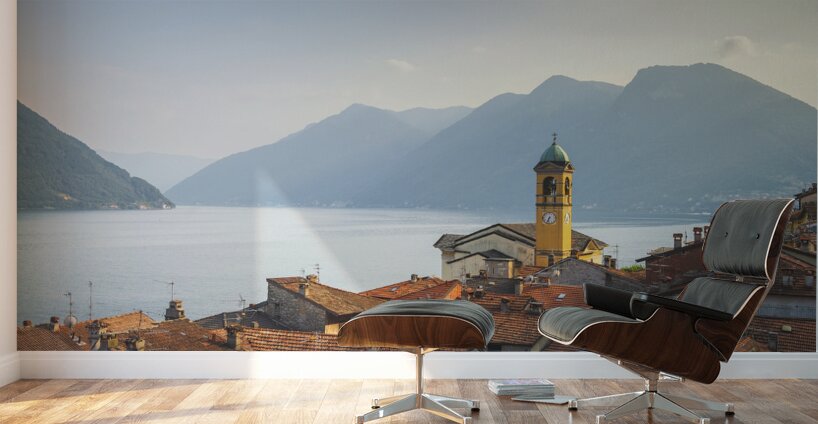 Colonno village in Lake Como. Italy Wall Murals