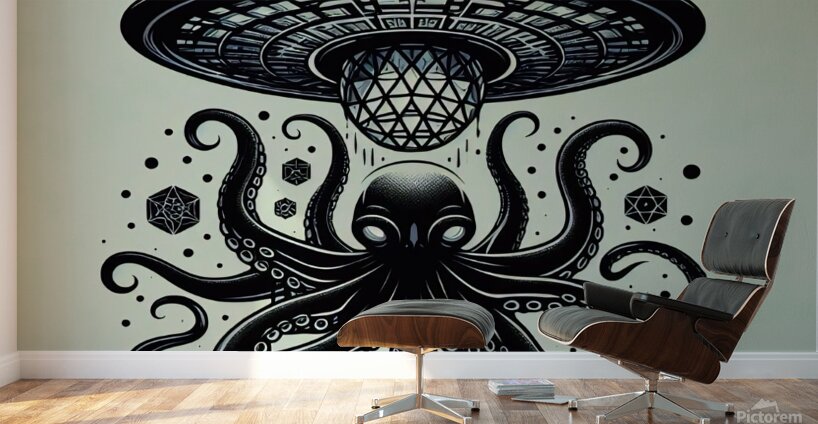 UFO & Octopus  Wall Murals