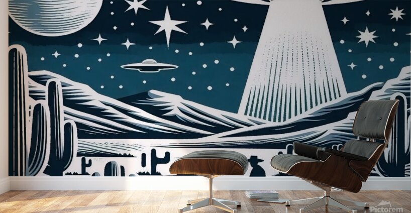 Western UFO Wall Murals