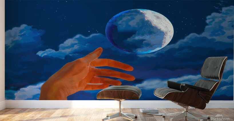 God Juggles on a Moonlit Night Wall Murals