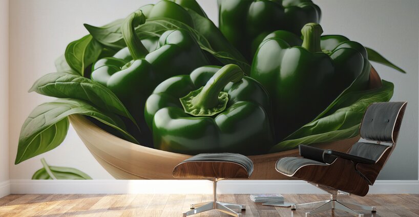Red green yellow peppers food 8 Wall Murals