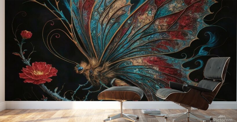a stunning dark fantasy painting featuring a vibr Wall Murals