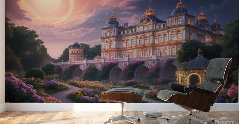 a stunning panoramic view of a grand palace and i Wall Murals