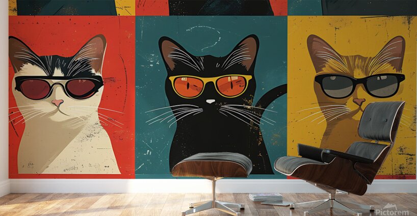 Fantastic Funky Cats  Wall Murals
