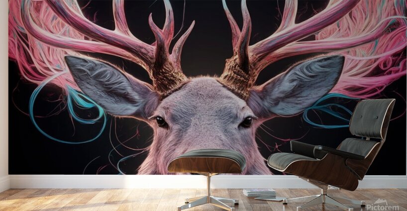 a majestic deer with intricately detailed antlers Wall Murals