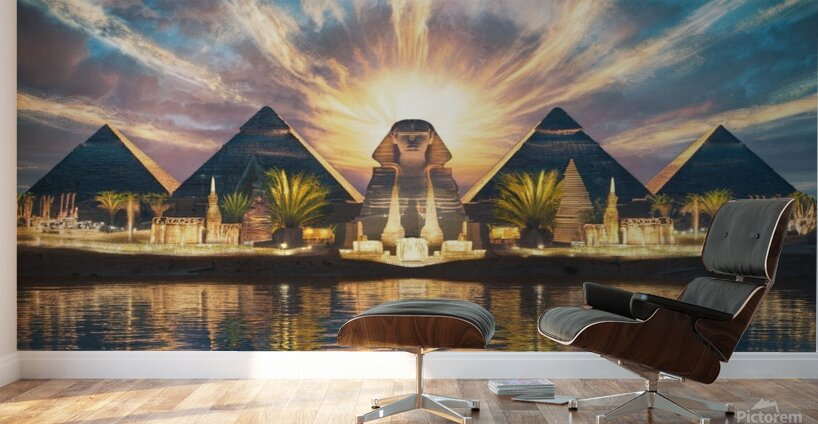 a mesmerizing 3d rendering of a serene egyptian  Wall Murals