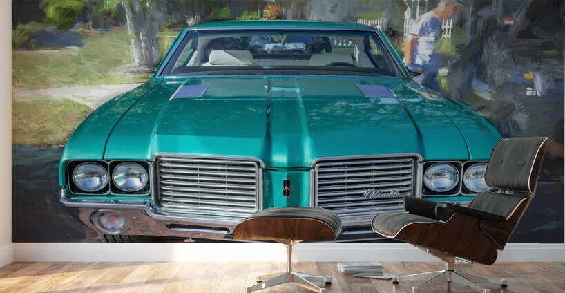 1972 Radiant Green Oldsmobile Cutlass X 6 Wall Murals
