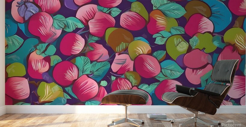 Repeating Kiwifruit Pattern Wall Murals