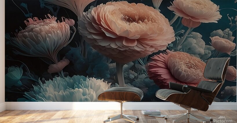 a stunning digital floral artwork featuring trans Wall Murals