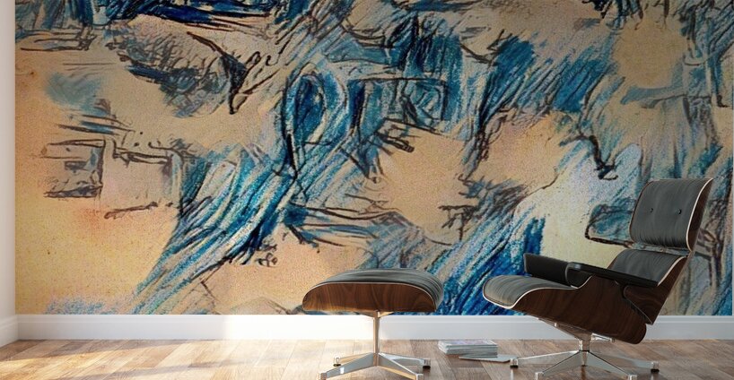 Blue Sketch Wall Murals