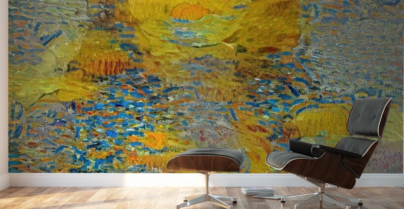 Sunlit Figure in Blue Hues Wall Murals