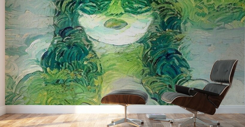 Verdant Portrait: Glimpse of Green Wall Murals