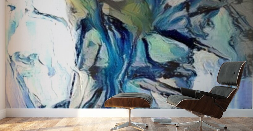 Fractured Blues Wall Murals