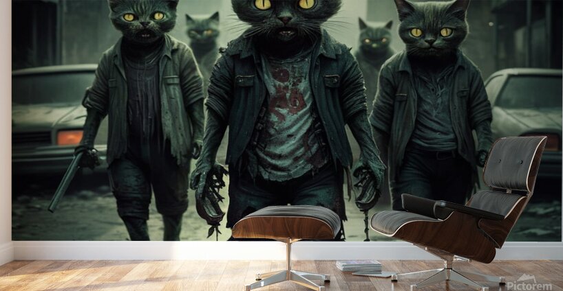Zombie cats Wall Murals