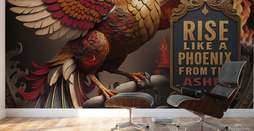 an intricately designed artwork of a majestic pho Wall Murals