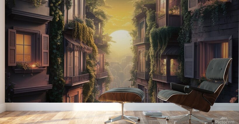 Ethereal Ancient Neighborhoods Unveiled Wall Murals