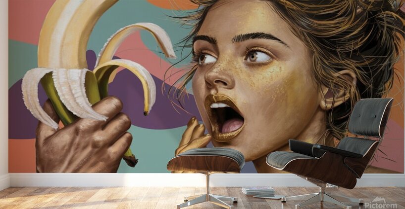 a captivating illustration featuring a young woman Wall Murals