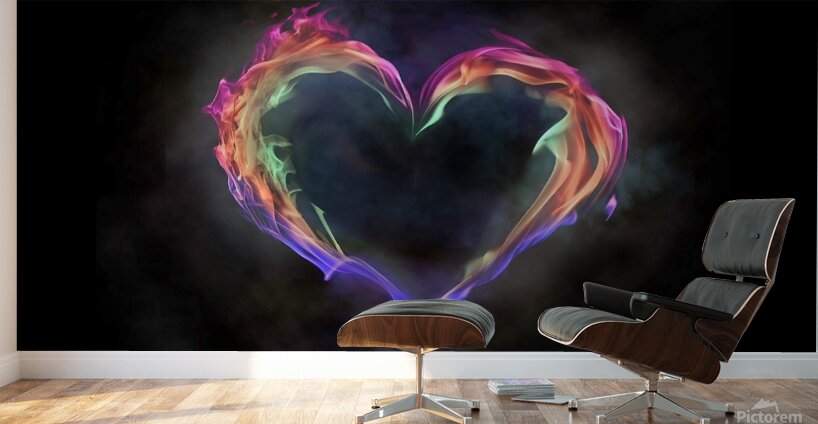 flame artistic heart love Wall Murals
