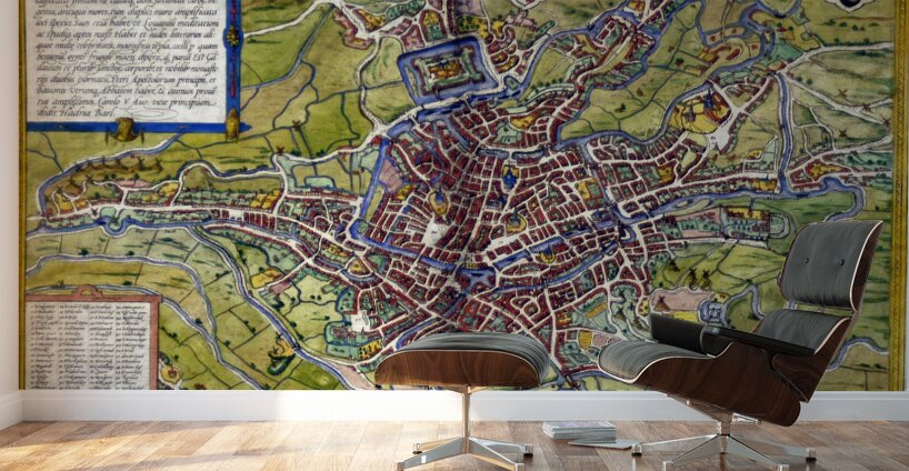 Ghent Belgium Braun  Hogenberg 1572 Wall Murals