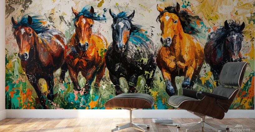 Vibrant Gallop Wall Murals