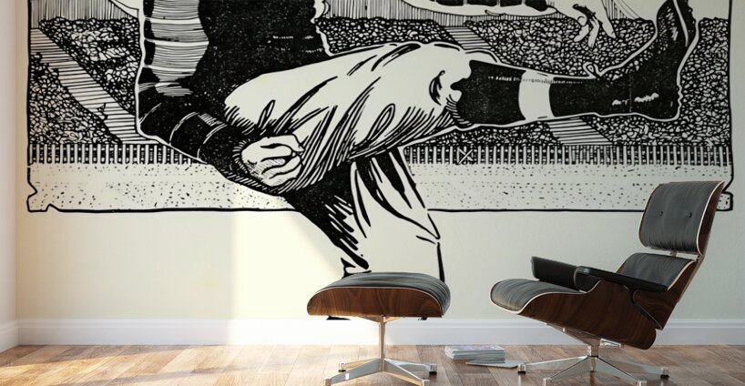 early 1900s football kicker Wall Murals