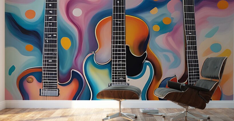 Rainbow Guitars 3 Wall Murals