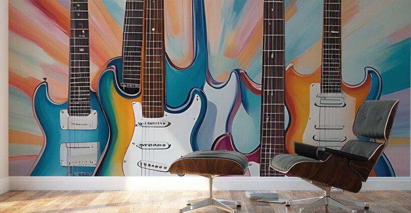 Rainbow Guitars Wall Murals