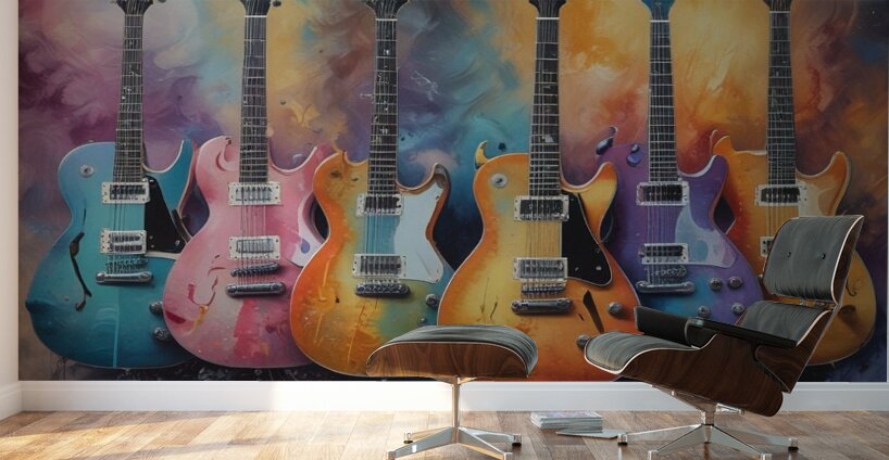 Rainbow Guitars 9 Wall Murals
