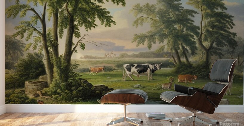 Nature in the Spring .bords rabbits . water cows .goats Wall Murals