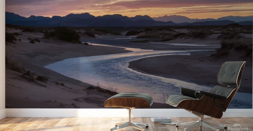 the desert river Wall Murals