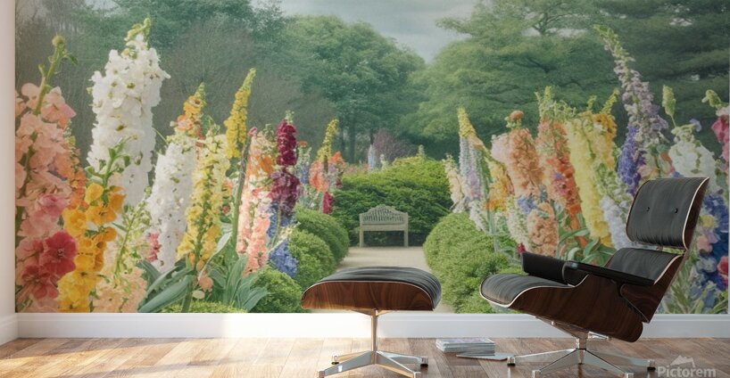 a soothing photograph of a tranquil garden filled Wall Murals