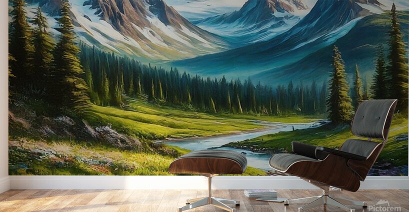 Capture a breathtaking panoramic view of a vast montain Wall Murals