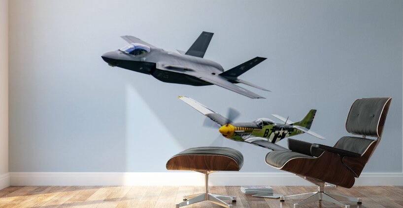 Heritage Flight - P-51D Mustang & F-35 Lightning II Wall Murals