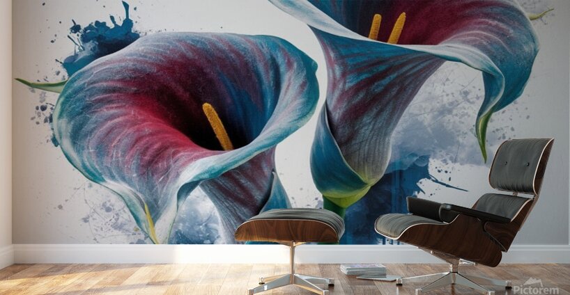 Flower blue-red Wall Murals