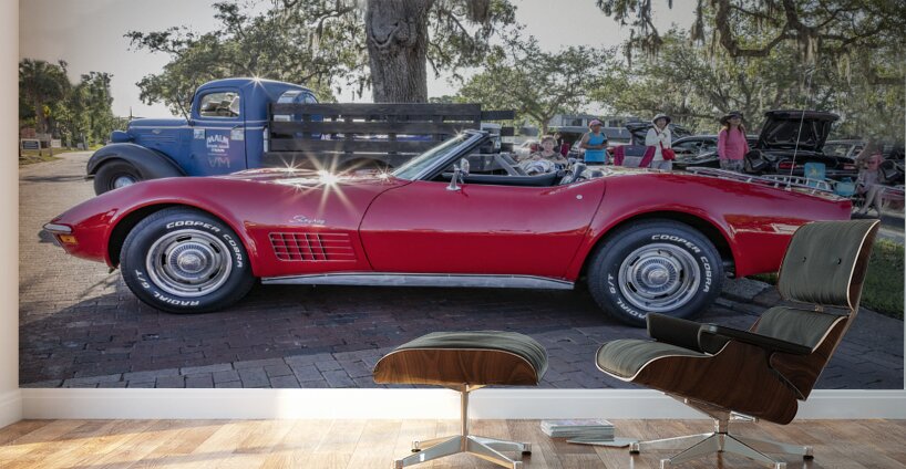 1971 Red Chevrolet C3 Corvette x 18 Wall Murals