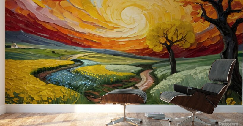 The path between the trees Wall Murals