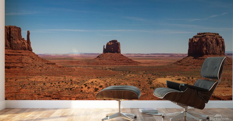 Monument valley landscape Utah USA. The west and east Mitten Merrick Butte .  Wall Murals