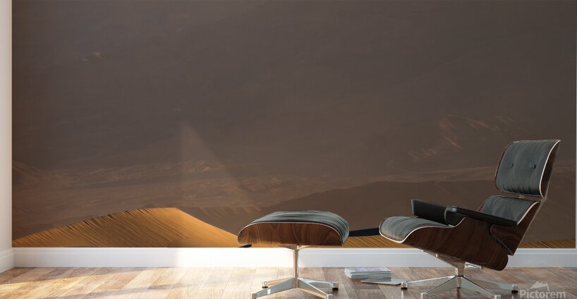 Death Valley USA. Man vs Sand dune Wall Murals