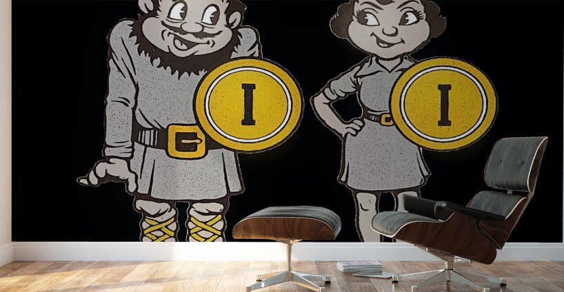 Vintage Idaho Vandals Cartoon Couple Art Wall Murals