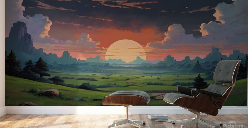 Default Original anime Japanese landscape Studio Wall Murals