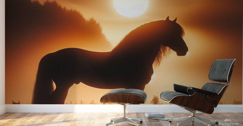 Noble Horse at Sunrise Wall Murals