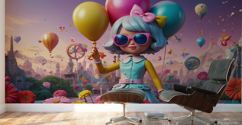 A mesmerizing illustration featuring the name Daniela in a playful Wall Murals