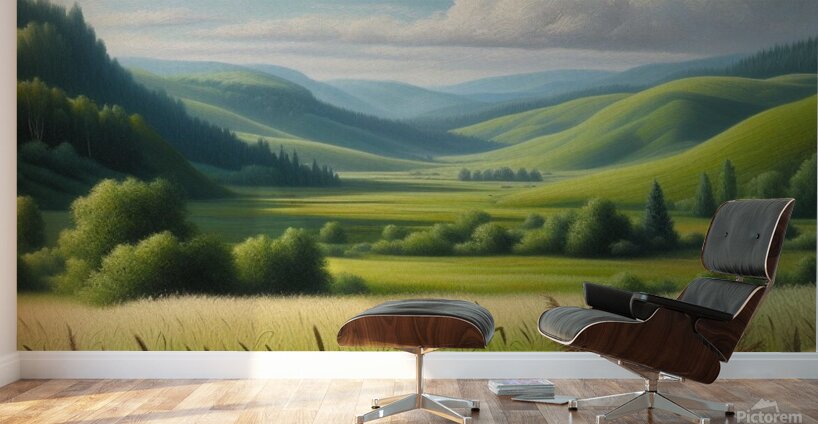Oil painting of a natural landscape. Wall Murals