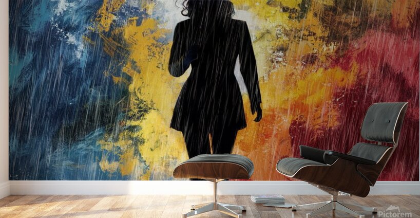 a striking abstract artwork byt mann nyc featurin Wall Murals