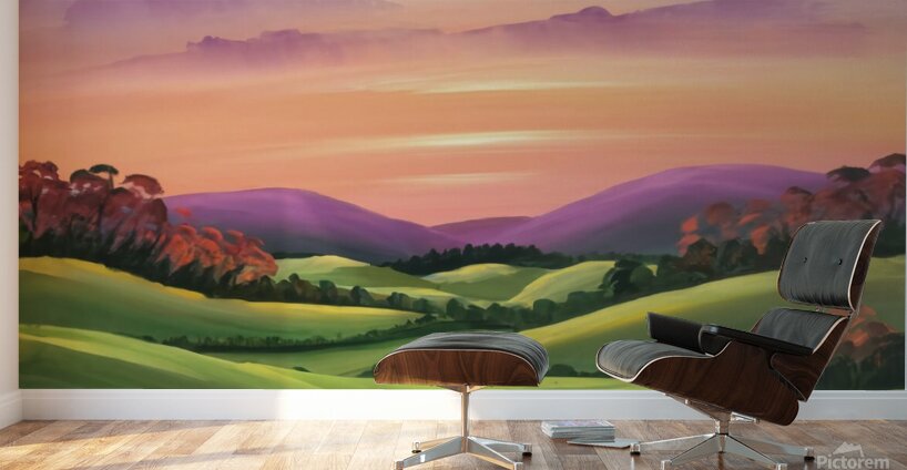 a stunning wall art painting depicting a serene l Wall Murals